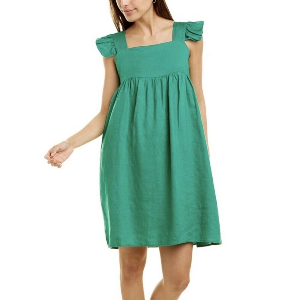 BEULAH Emerald Green Cap Sleeve Baby Doll Dress Sz S NWT MSRP$120